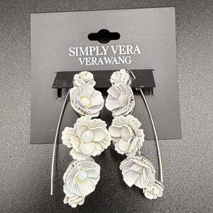 VERA WANG Earrings - White Enamel Flowers
